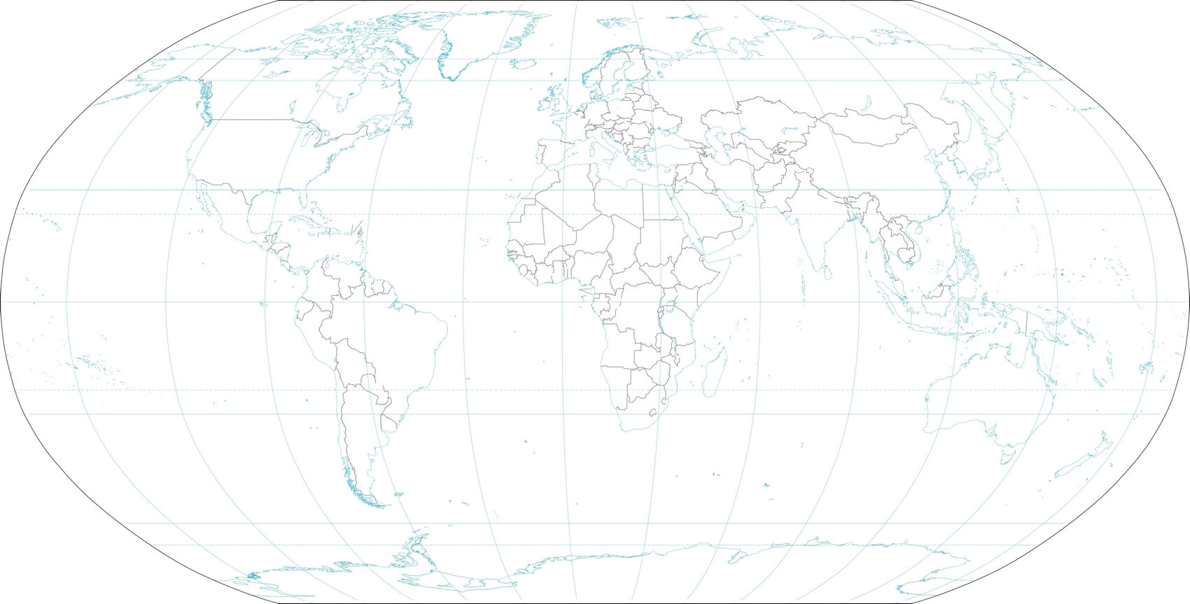 Mapa mundial em branco limita o continente do país
